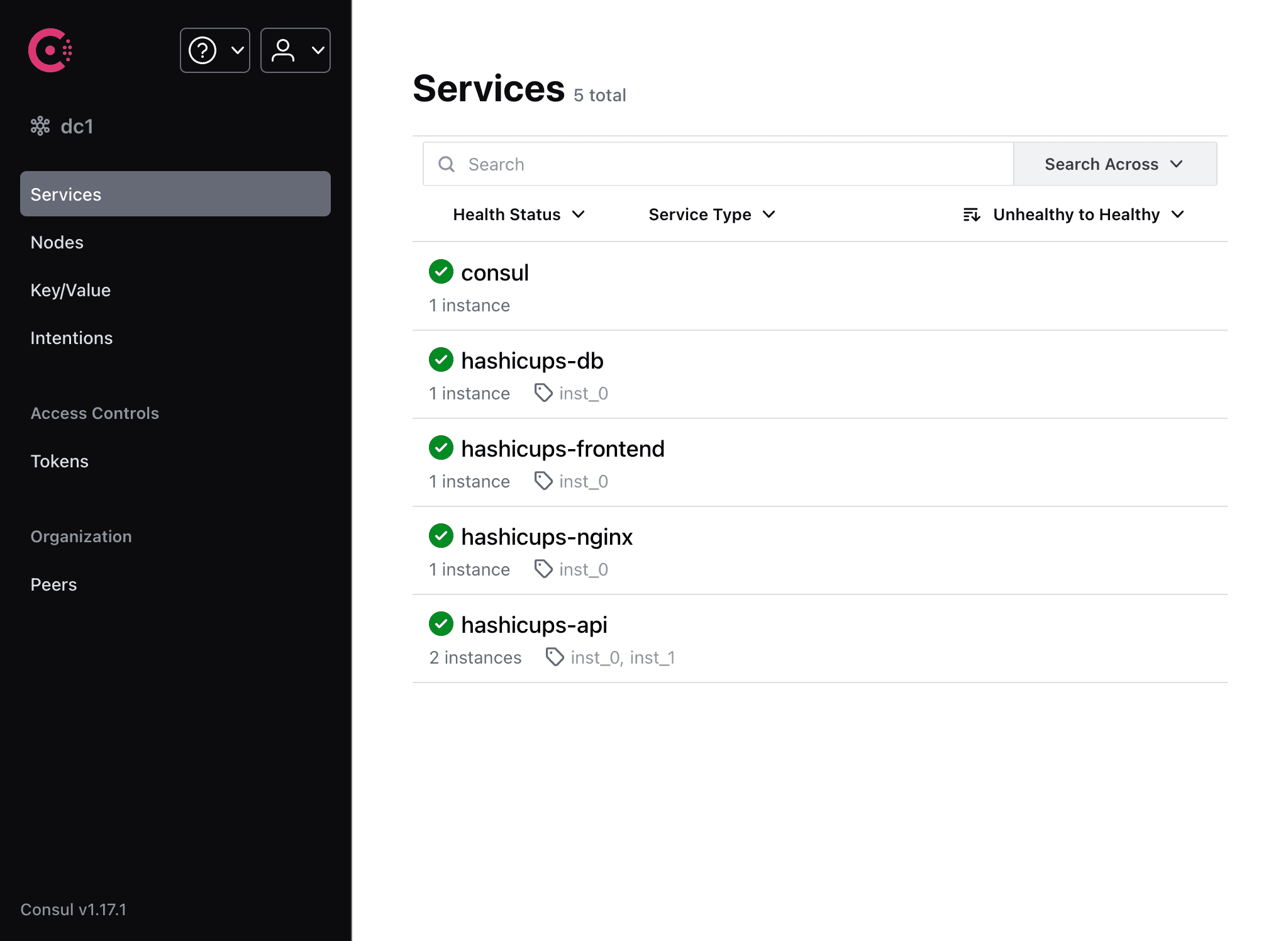 Services page - Multiple API instances